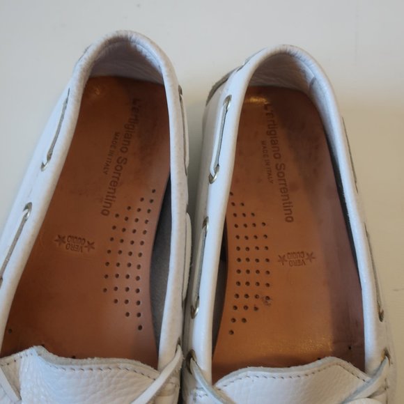 Womens L'Artigiano Sorrentino White Leather Flat Driving Shoes 38D US/8D * - Picture 7 of 10